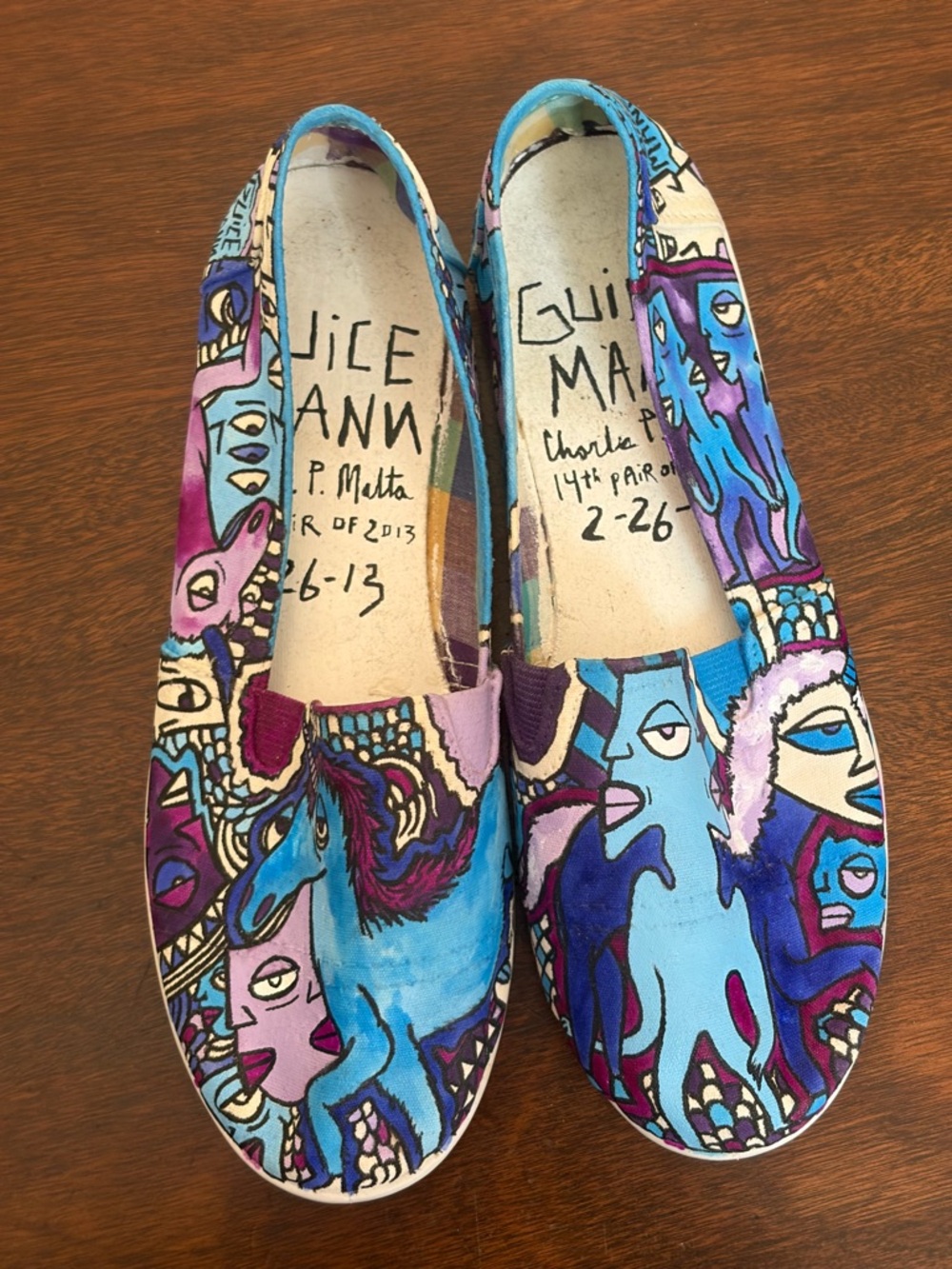 2013 Guice Mann Charles P. Malta Hand Painted Artist Signed Airwalk Unique Shoes